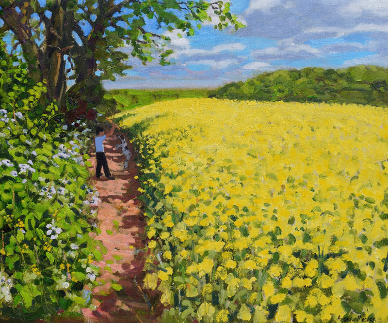 Boy and his dog, Radbourne, Derby von Andrew  Macara