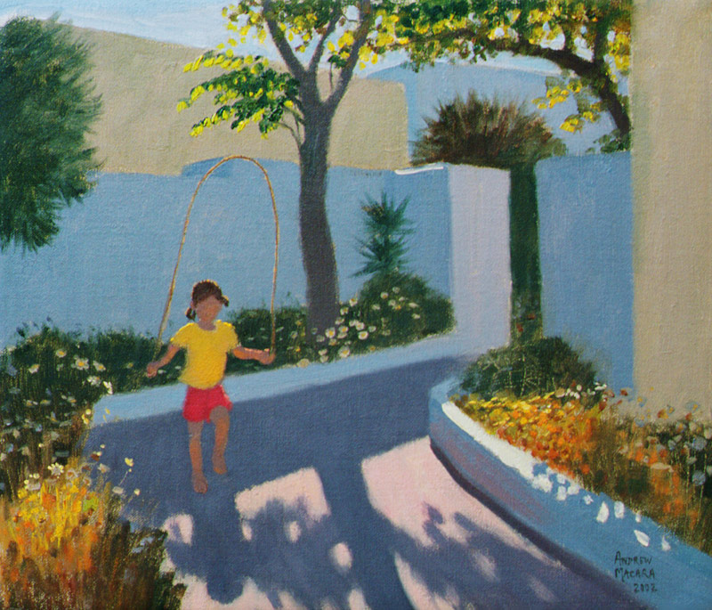 Girl Skipping, Santorini von Andrew  Macara