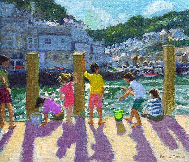 Quayside fishing,Looe von Andrew  Macara