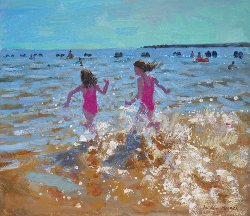 Splashing in the sea,Clacton von Andrew  Macara