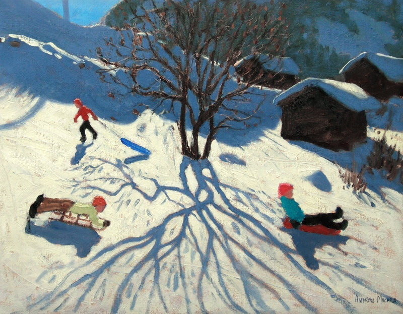 Winter hillside, Morzine, France von Andrew  Macara
