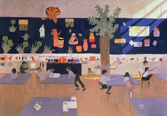 Classroom, Derby, 1985 (oil on canvas)  von Andrew  Macara