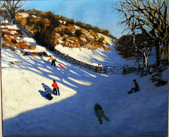 Snow in the valley, near Monyash, Derbyshire von Andrew  Macara