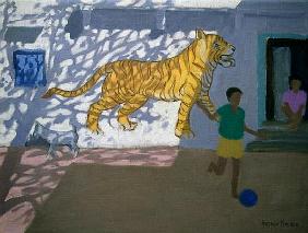 Tiger, India (oil on canvas) 