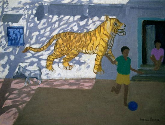 Tiger, India (oil on canvas)  von Andrew  Macara