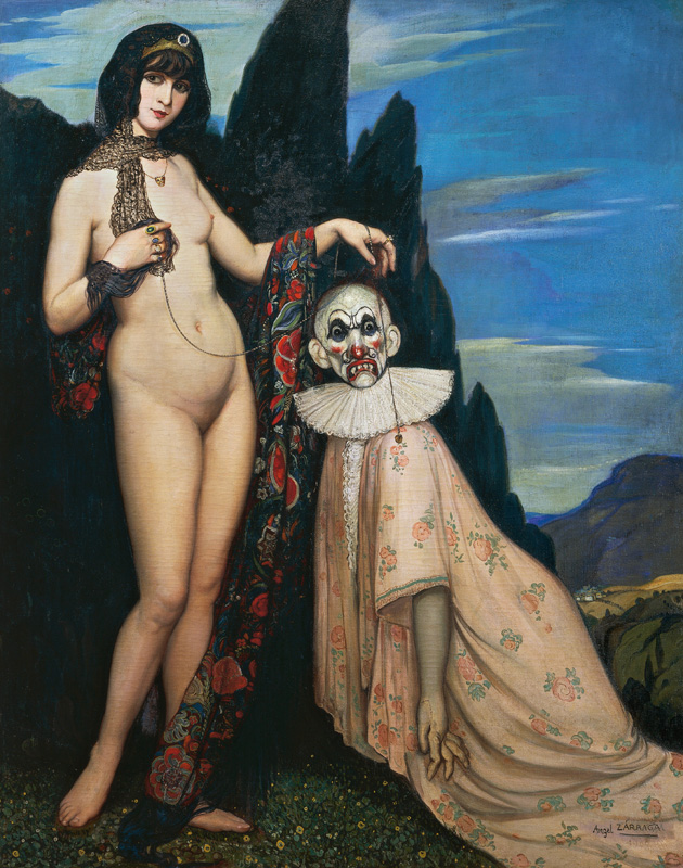 The woman and puppet von Angel Zárraga