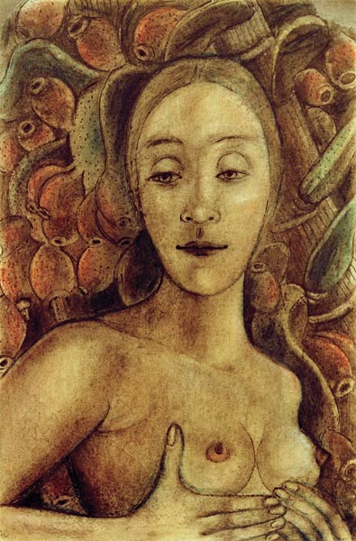 Halbakt vor Feigenkaktus von Anita Ree