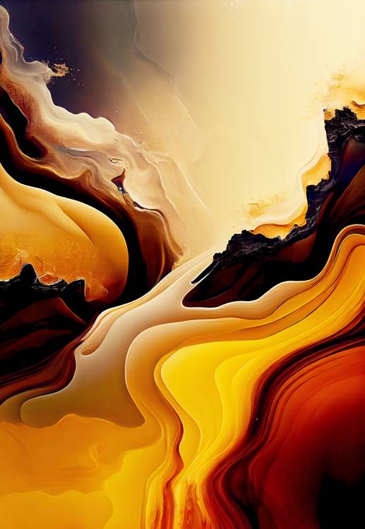 Balance der Erdtöne. Wandbild von Anja Frost