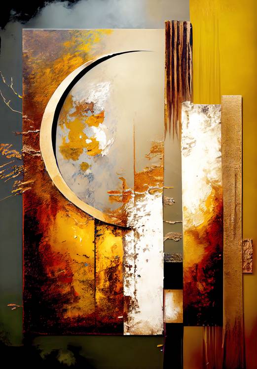 Moderne Kunst im Kreis-Viereck-Kontrast von Anja Frost