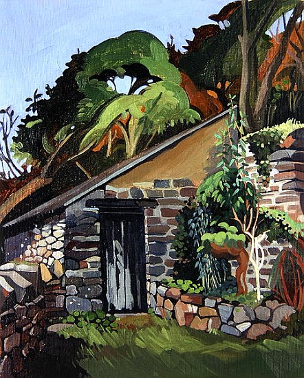 The Shed, Clovelly (oil on board)  von Anna  Teasdale