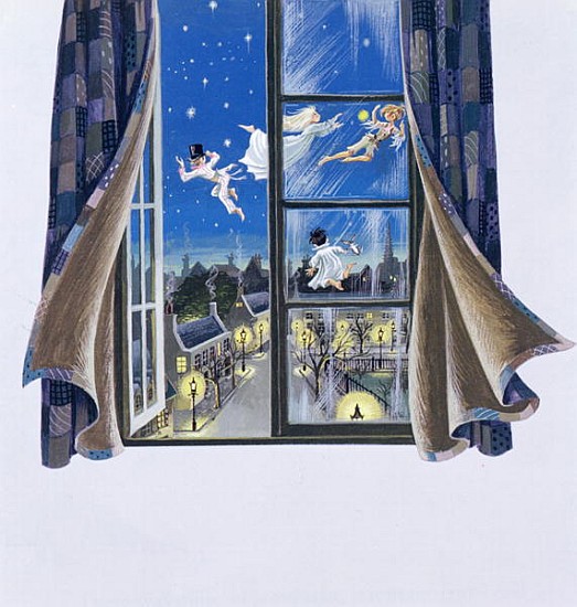 Illustration for ''Peter Pan'' by J.M. Barrie (gouache on paper)  von Anne  Grahame Johnstone