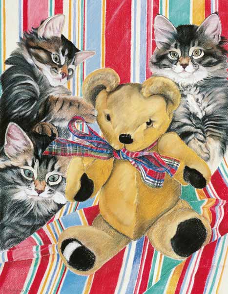 Kittens and teddy von Anne  Robinson