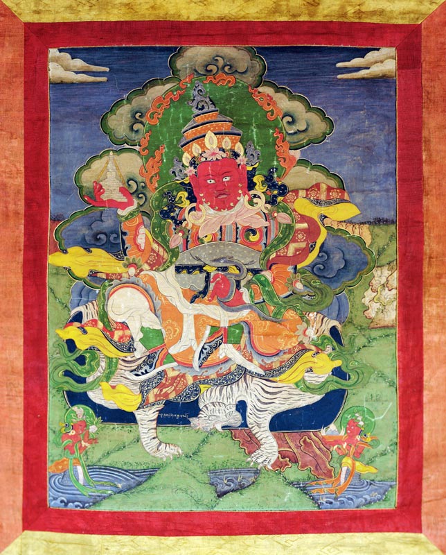 1952/4 Thangka of lokapala Virupakshathe `Protector of the West' von Anonymous