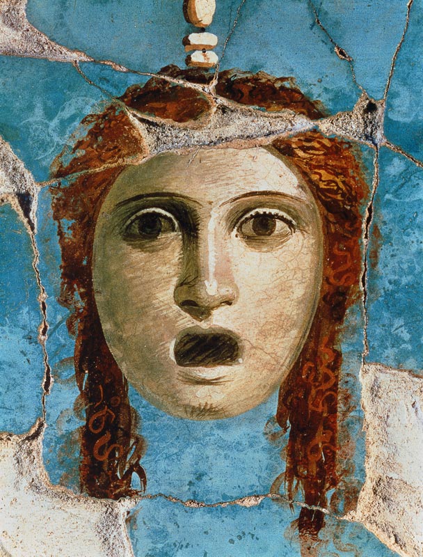 Wall painting of a female head Pompeii von Anonymous
