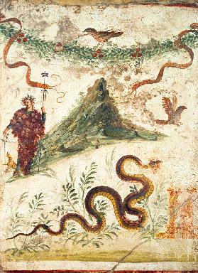 Bacchus Standing Before Vesuvius, from the House of the Centenary, Pompeii,Fourth Style