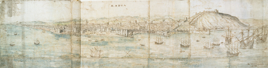 Malaga (pen and ink and w/c on paper) von Anthonis van den Wyngaerde