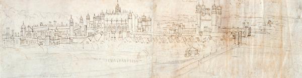 Ansicht von Hampton Court aus dem Norden,   'The Panorama of London'