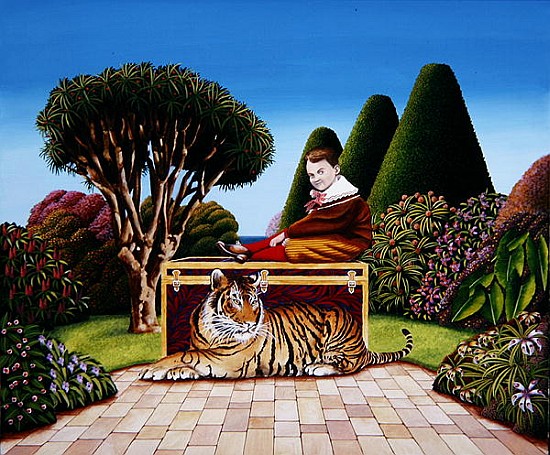 Boy with Tiger, 1984 (acrylic on board)  von Anthony  Southcombe