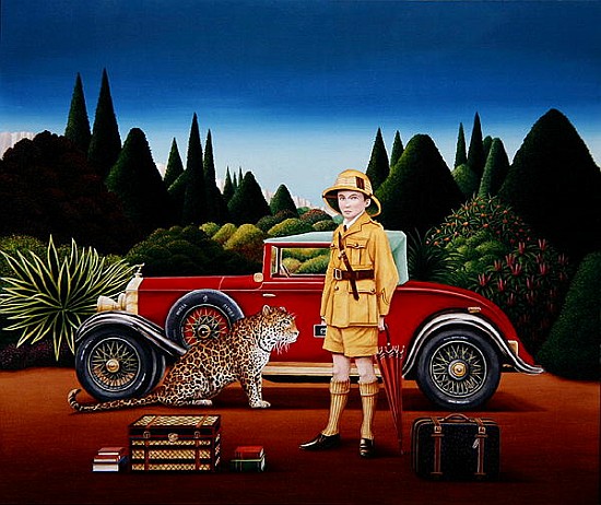Red Rolls Royce, 1992 (acrylic on board)  von Anthony  Southcombe