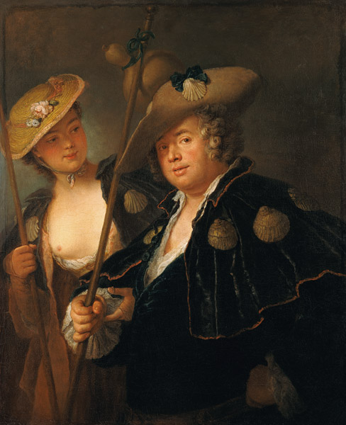 Gustav Adolf Graf von Gotter and his Niece Friederike von Wangenheum in Pilgrim Costumes, c.1750 von Antoine Pesne