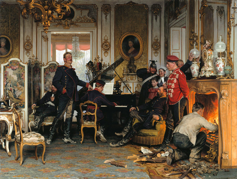 Etappenquartier vor Paris. von Anton Alexander von Werner