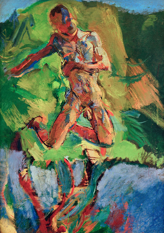 Kniender Narziß von Anton Kolig