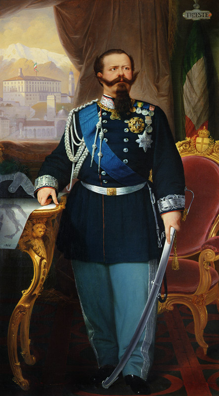 Portrait of Victor Emmanuel II (1820-78) King of Sardinia and Italy von Antonio Dugoni