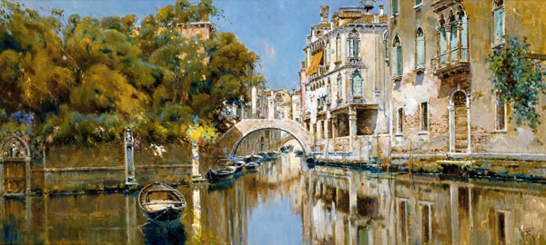 Kanal in Venedig im Sonnenschein von Antonio María De Reyna Manescau