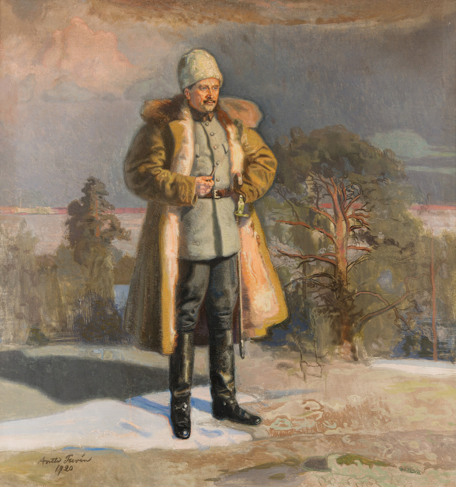 General Mannerheim beobachtet die Schlacht um Tampere von Antti Faven