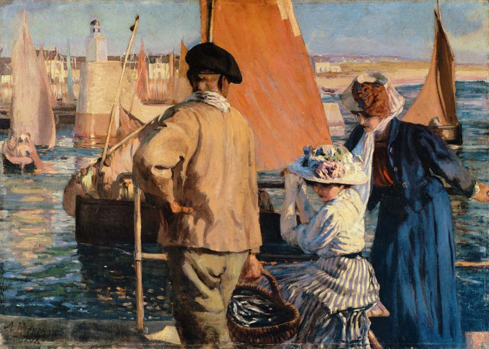 The Harbour at Nantes von Armand Joseph Bonamy