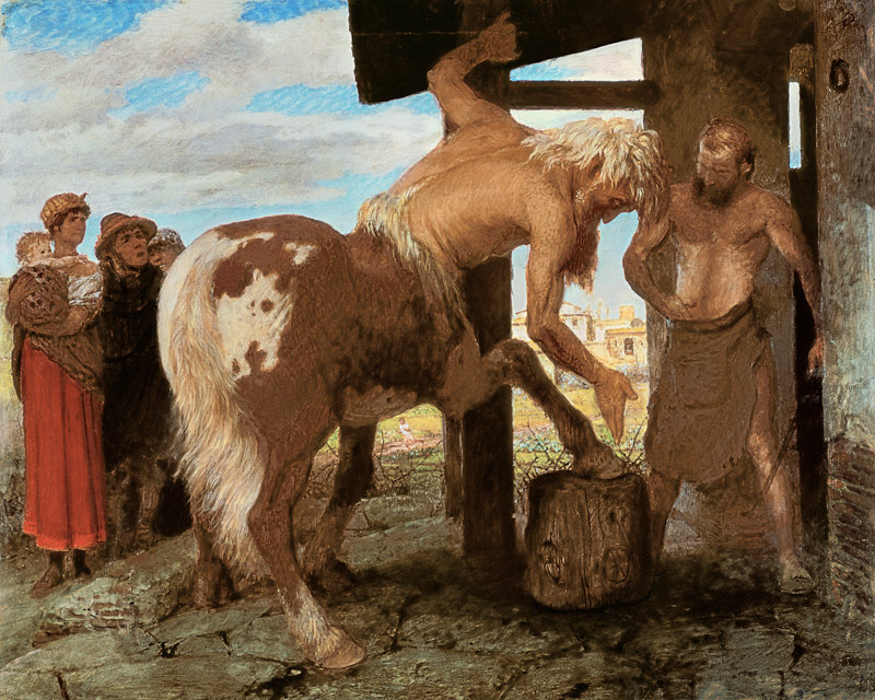 Kentaur in der Dorfschmiede von Arnold Böcklin