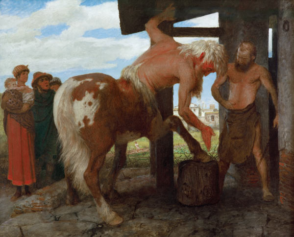 Kentaur in der Dorfschmiede von Arnold Böcklin