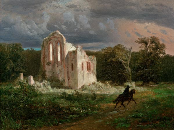 Mondscheinlandschaft m.Ruine von Arnold Böcklin