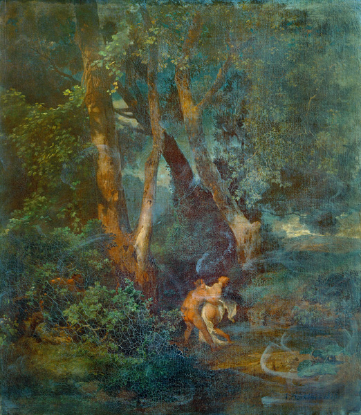 Waldrand mit Faun u.Nymphe von Arnold Böcklin