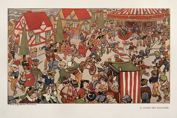 The Land of Toys, illustration from Pinocchio von Attilio Mussino