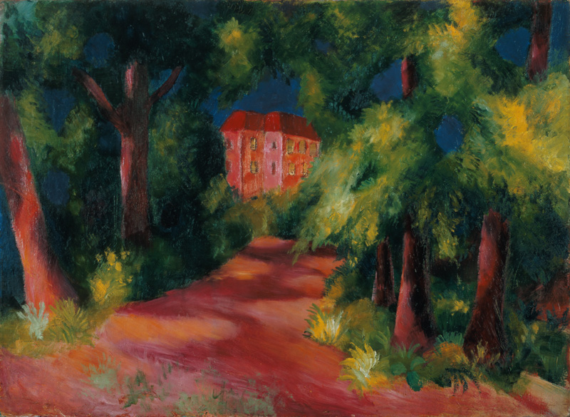 Rotes Haus am Park von August Macke