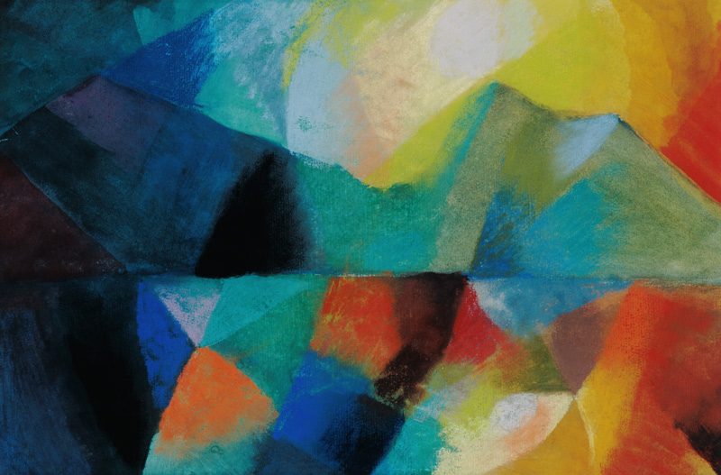 Farbkomposition (Thuner See).  von August Macke