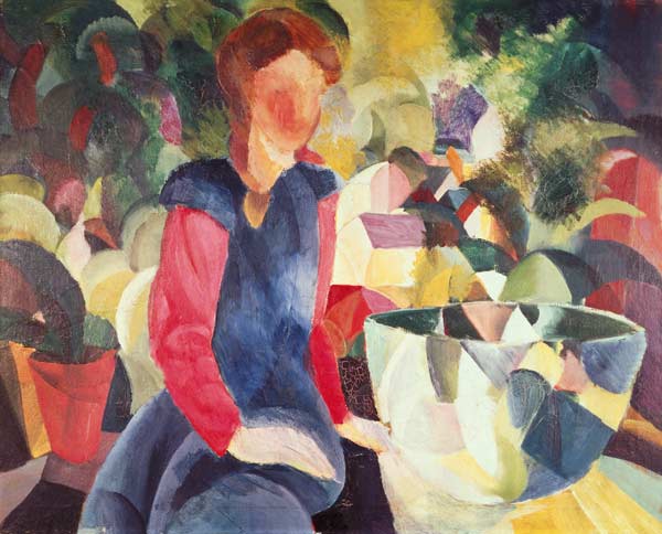Girl with a Fish Bowl von August Macke