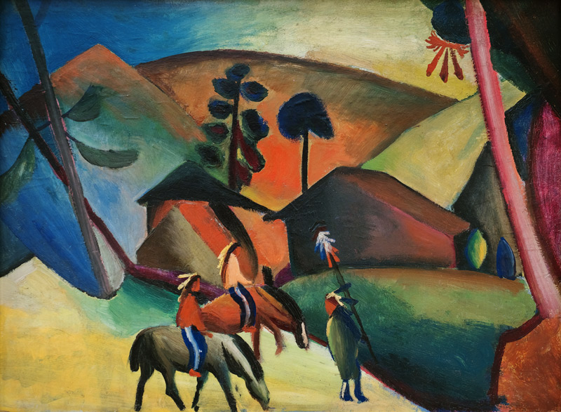 Indianer auf Pferden von August Macke