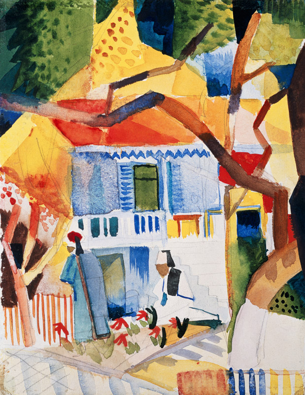 Innenhof des Landhauses in St. Germain von August Macke