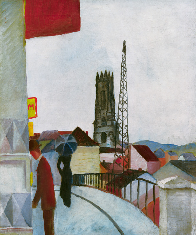 Kathedrale zu Freiburg in der Schweiz von August Macke