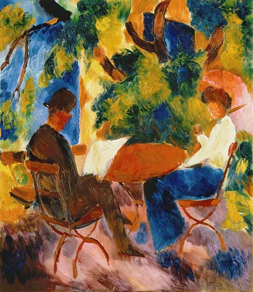 Paar am Gartentisch von August Macke