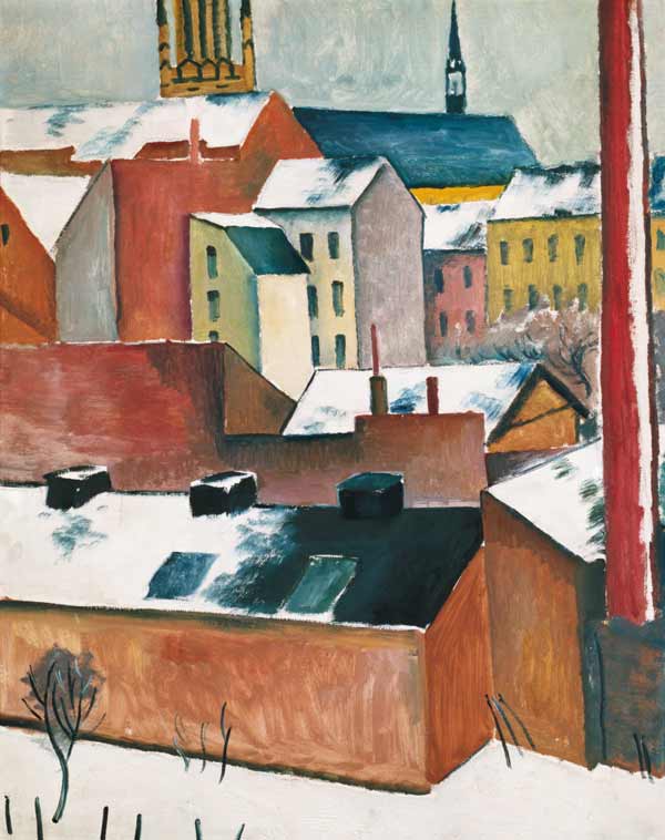 Marienkirche im Schnee von August Macke