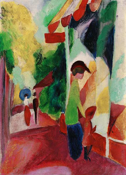Schaufenster mit gelben Bäumen von August Macke