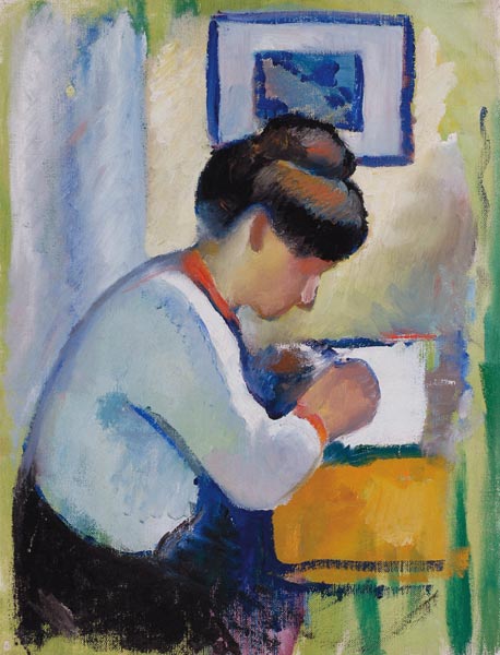 Schreibende Frau von August Macke