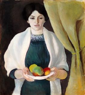 Portrait mit Äpfeln