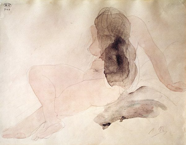 Seated Nude with Dishevelled Hair von Auguste Rodin