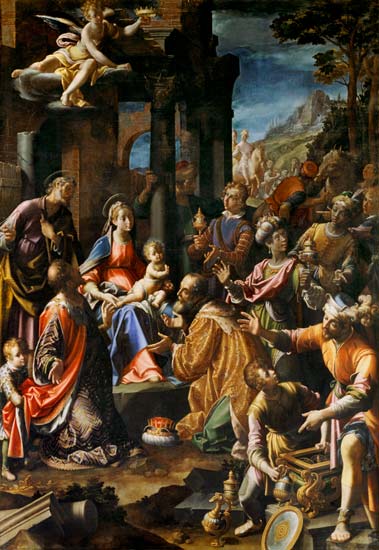 Die Anbetung der Hl. Drei Könige. von Aurelio Lomi