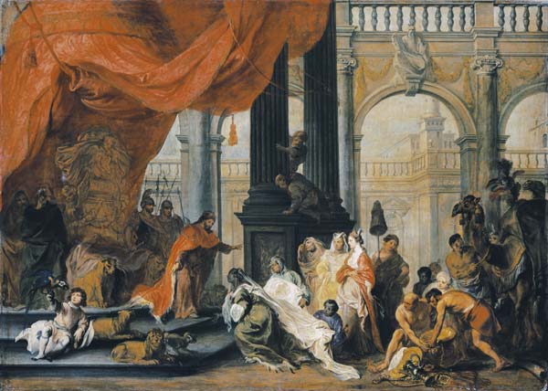 Salomo und die Königin von Saba. von Balthasar Beschey