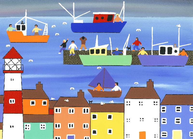 A day at the harbour von Gordon Barker